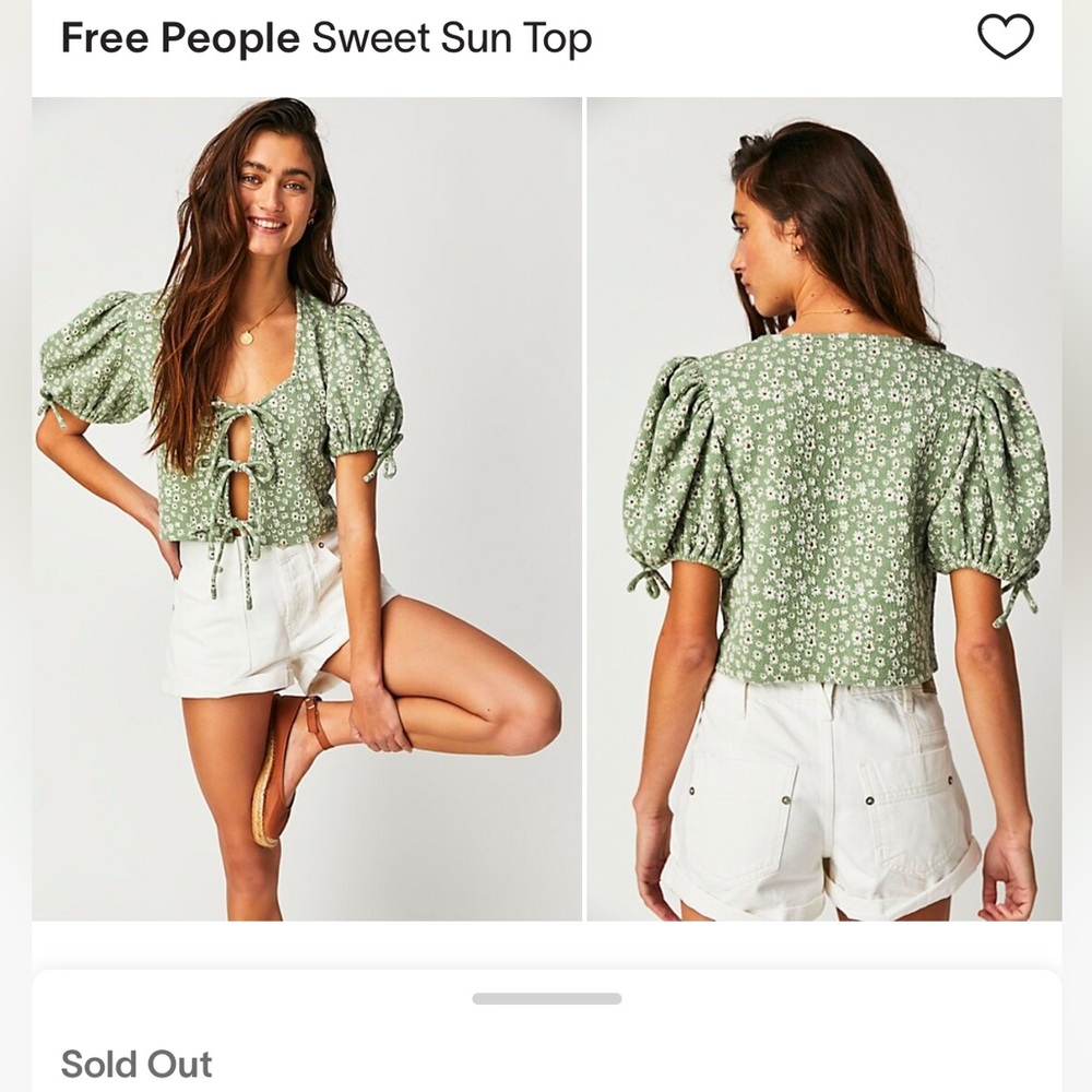 Free people daisy bow cropped top - L